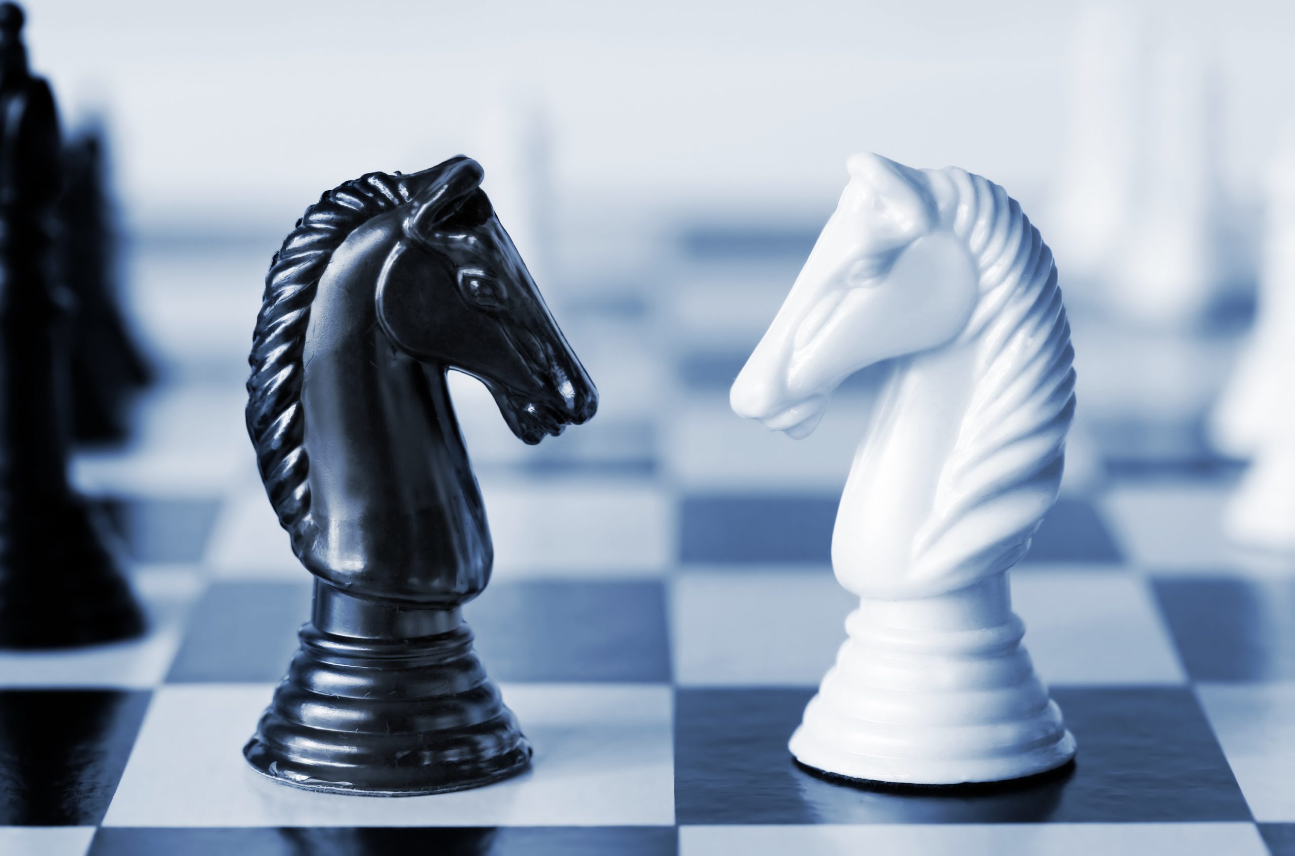 Head to head - knights on a chess board